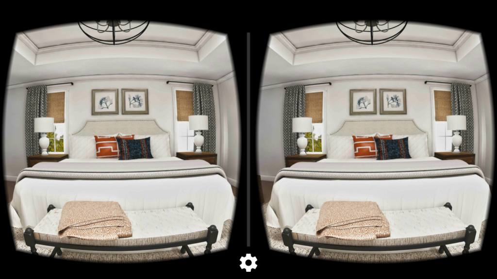 VR Google Cardboard image of bedroom