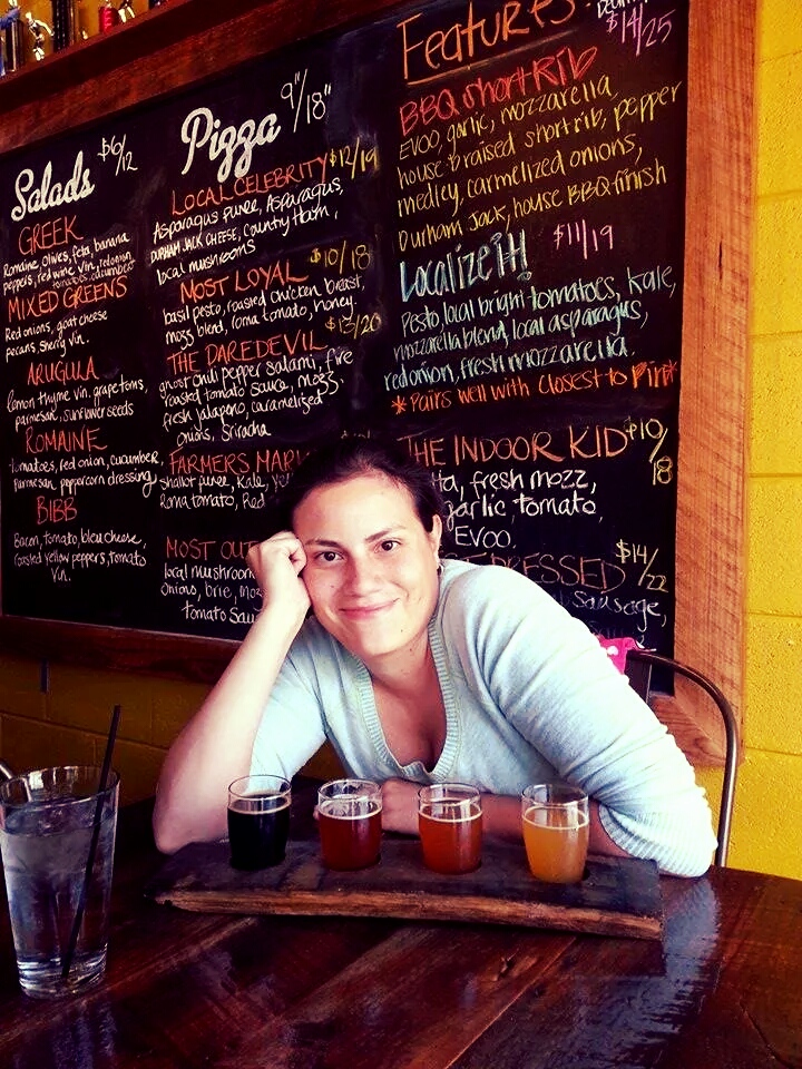 Elle enjoying a beer at Trophy Brewing & Pizza Co. Source: Elle of Couple Money