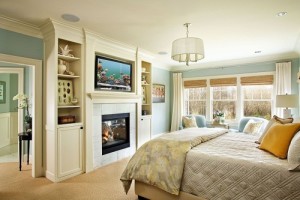 Serene bedroom design by Garrison Hullinger Interior Design.
