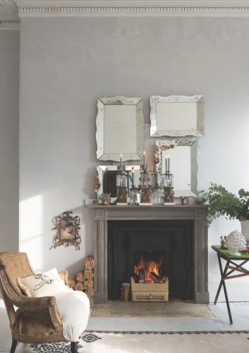 A collection of mirrors and candelabras add a festive vibe that will work for several seasons Source Mine H Design Consultant