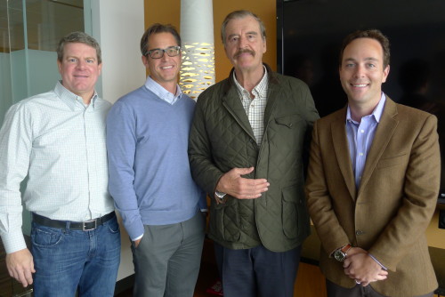 Former President of Mexico Vicente Fox with Zillow's co-founders and chief executive officer, Spencer Rascoff.