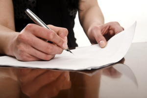 Signing a contract