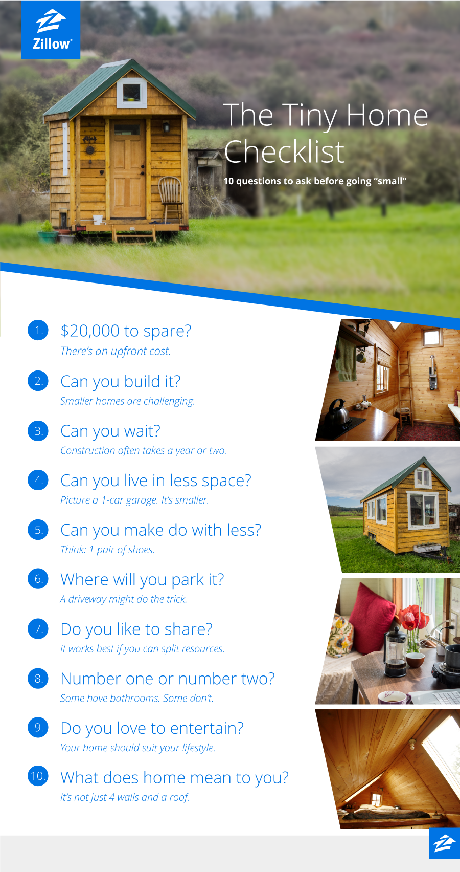 Tiny Home Checklist graphic - UPDATED