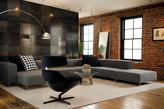 Leather furniture works in a rustic room.