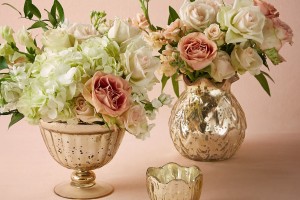 Gilt Mercury Glass Vessels, $8-$28, BHLDN