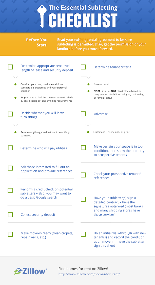 The Essential Subletting Checklist Zillow Porchlight