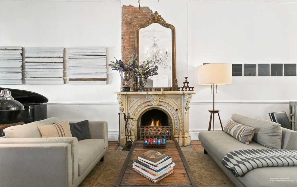 brownstone fireplace