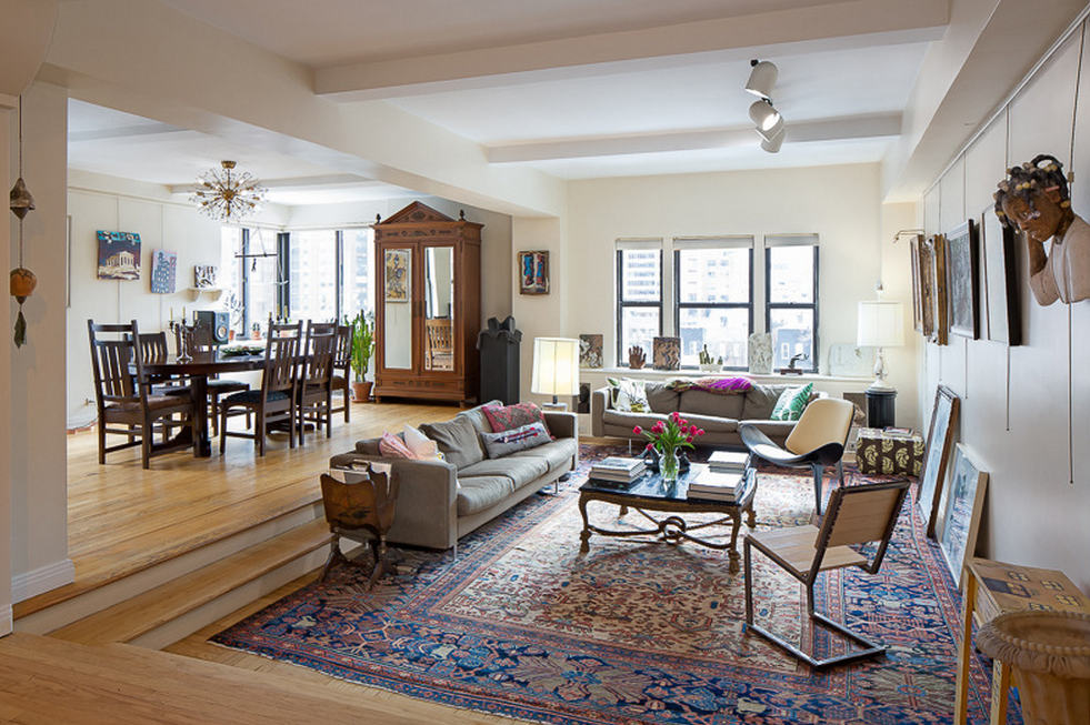 Sunken living rooms are a feature of prewar style.