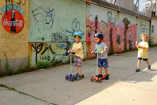Kids on Smith Street near PS 58 in Carroll Gardens