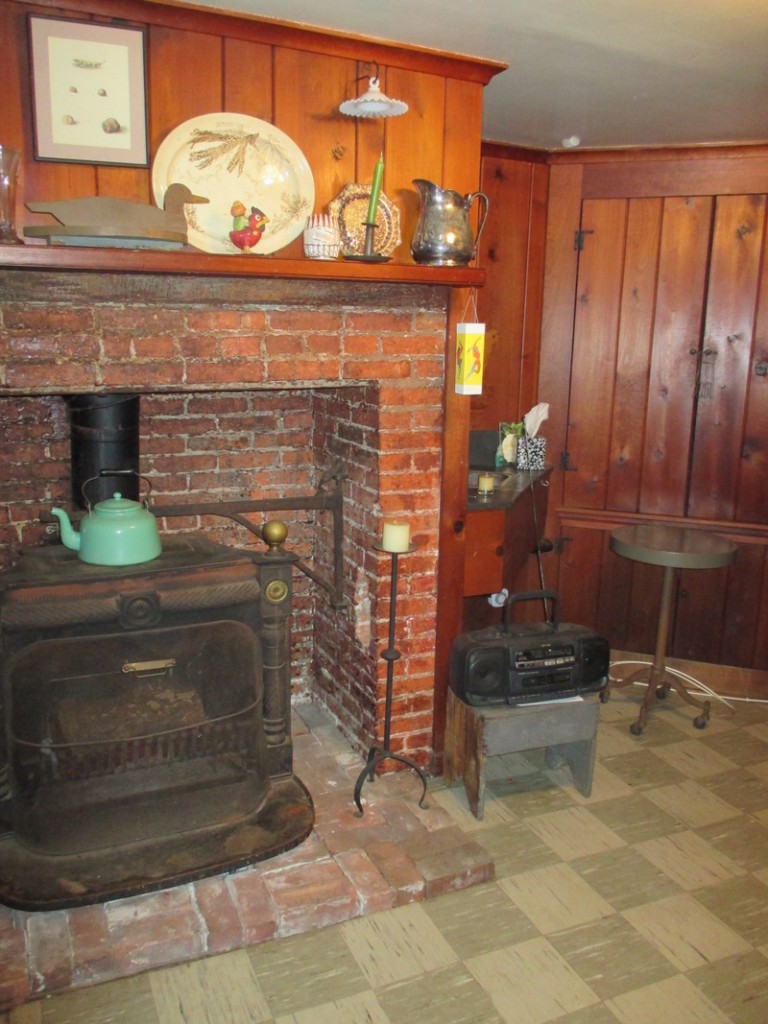 Who needs heated floors when you've got a wood-burning stove?